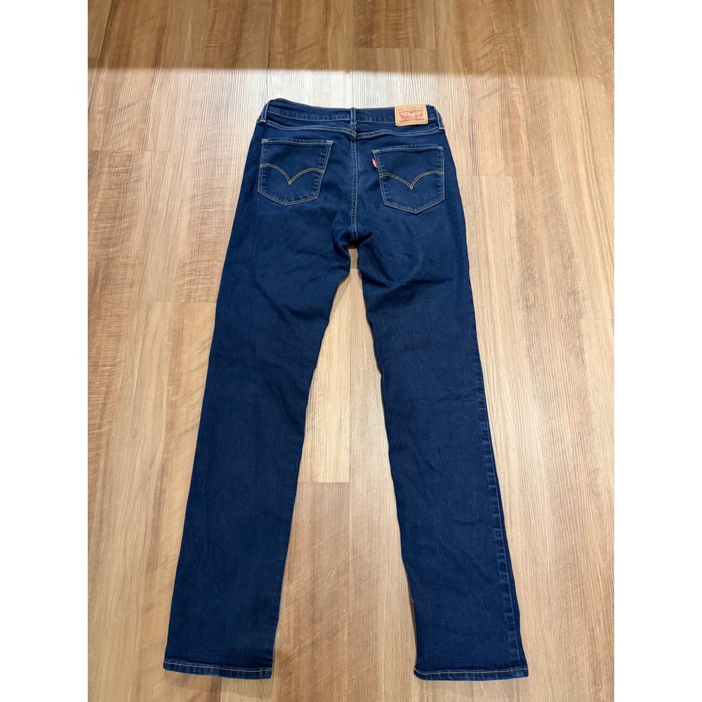 Levi's 724 High Rise Straight Jeans Womens 28 Blue Dark Wash WaterLess Denim - Picture 2 of 9